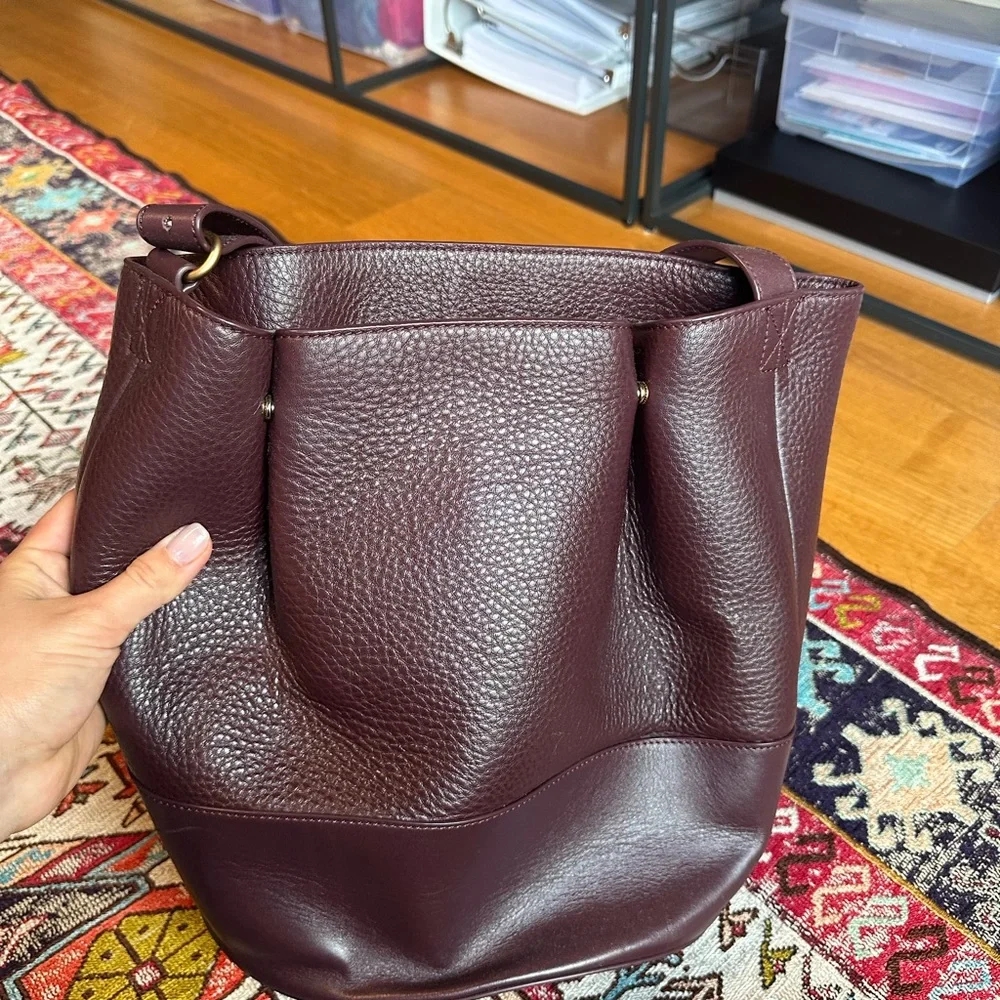 Dagne Dover Burgundy Leather Shoulder Bag